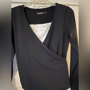 Abercrombie & Fitch crossover thong long sleeve bodysuit